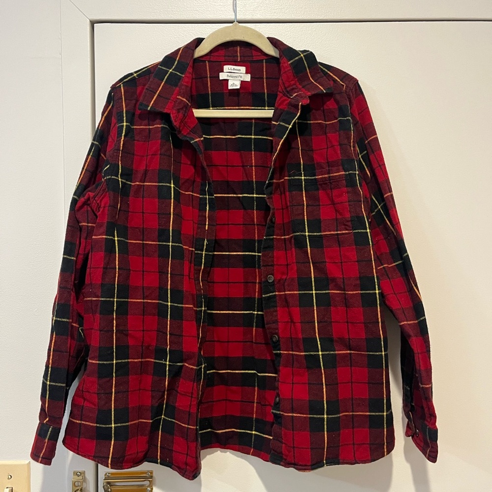 LLBean Relaxed Flannel Button Up Shirt